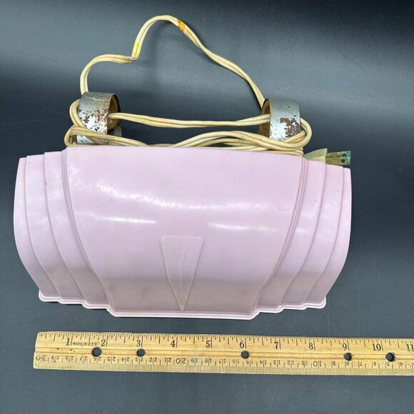 Vintage Headboard Lamp Light 1930s Art Deco Pink Plastic Reading Retro Lighting - Picture 5 of 15